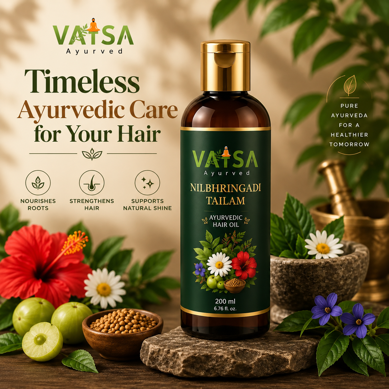 Vatsa Nilbhringadi Tailam — timeless Ayurvedic care for your hair