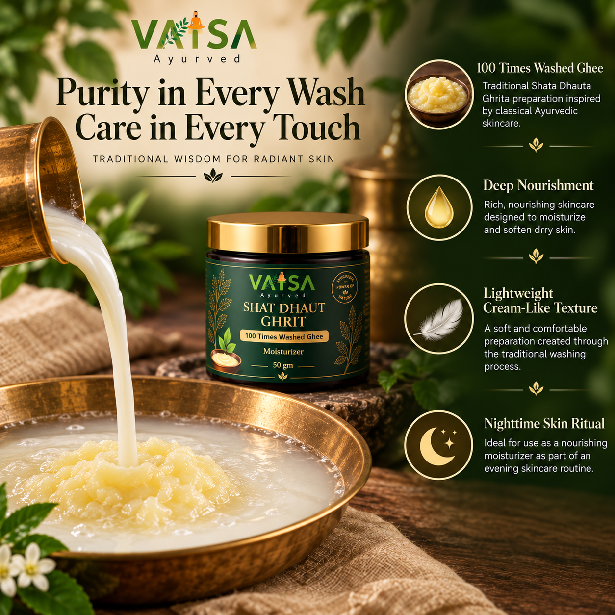Vatsa Shata Dhauta Ghrita — purity in every wash