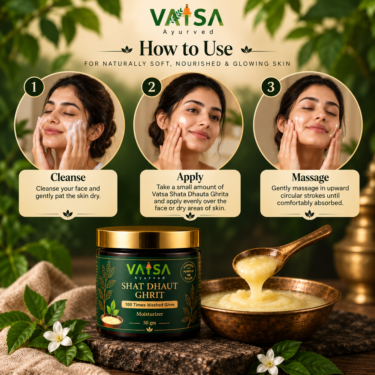 Vatsa Shata Dhauta Ghrita — how to use